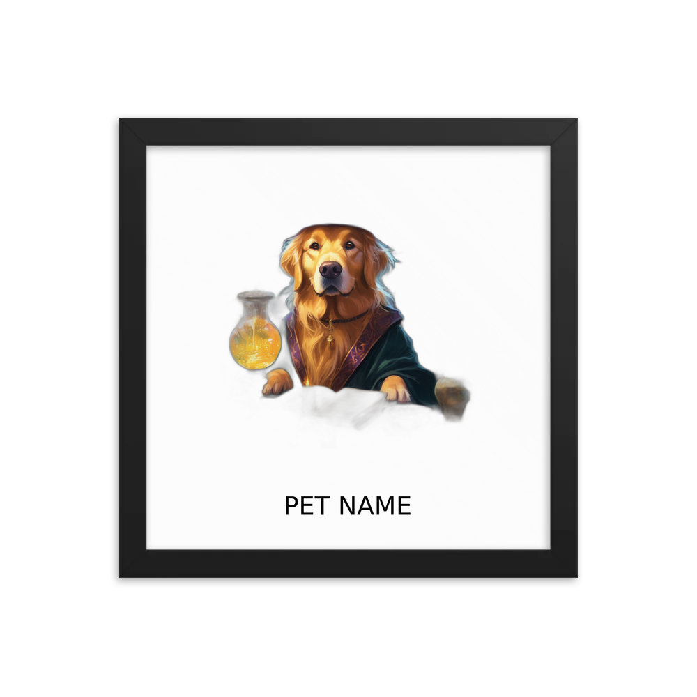 PugMug Custom Golden Retriever Framed Print with Your Pet’s Name