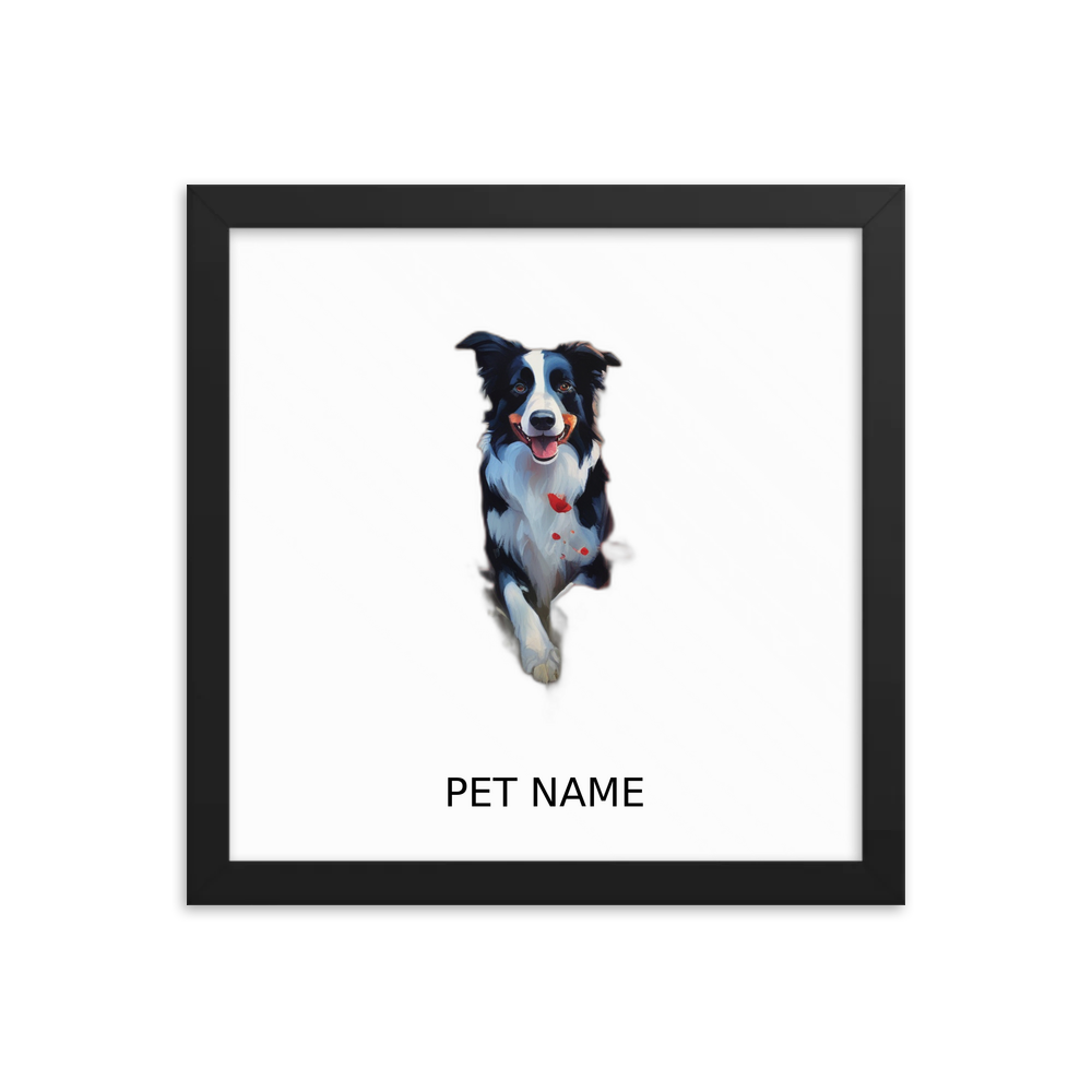 PugMug Custom Border Collie Framed Print with Your Pet’s Name