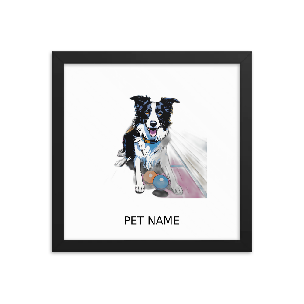PugMug Custom Border Collie Framed Print with Your Pet’s Name