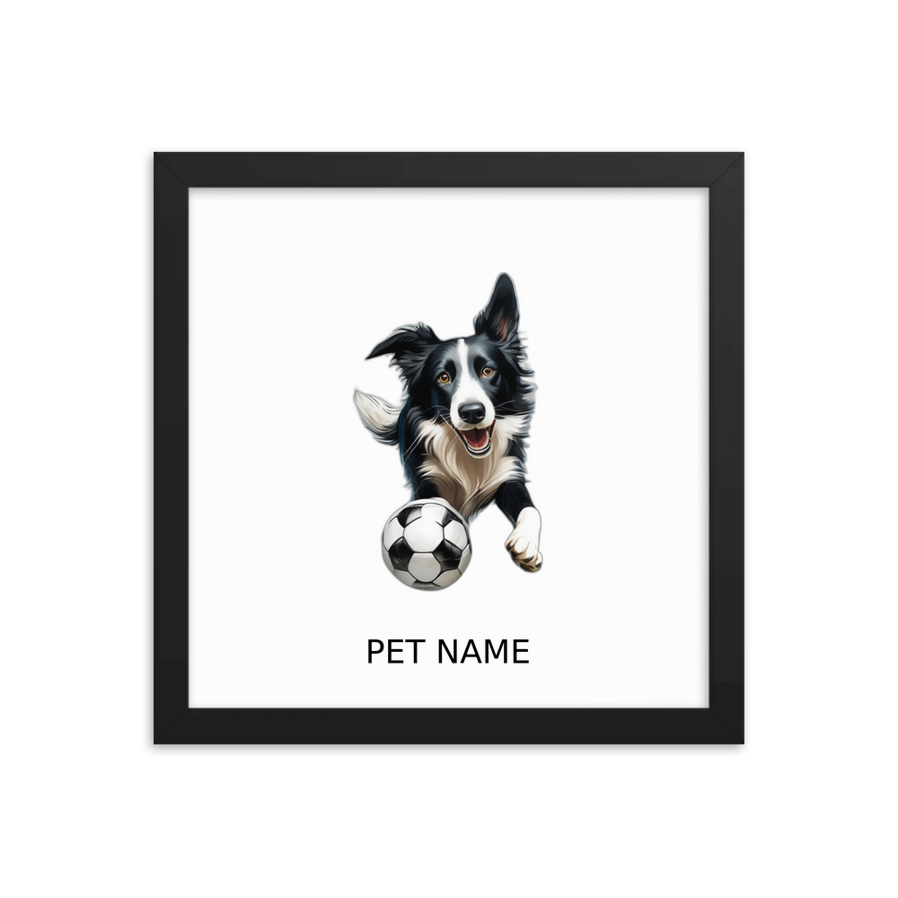 PugMug Custom Border Collie Framed Print with Your Pet’s Name