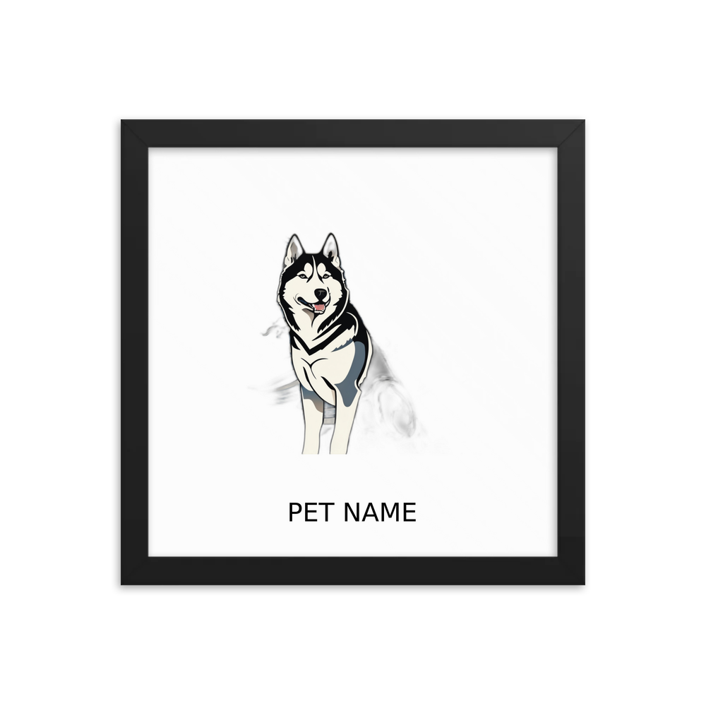 PugMug Custom Siberian Husky Framed Print with Your Pet’s Name