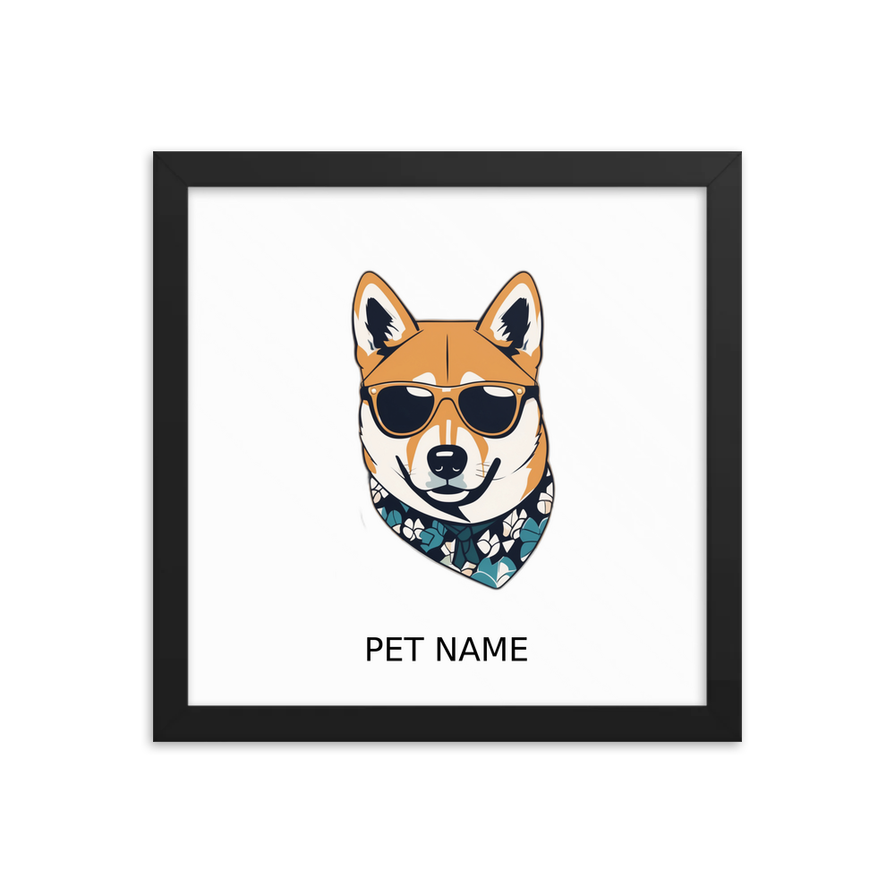 PugMug Custom Shiba Inu Framed Print with Your Pet’s Name