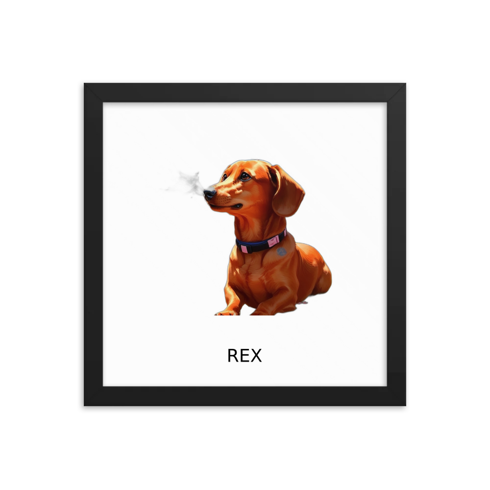 PugMug Custom Rex Framed Print with Your Pet’s Name