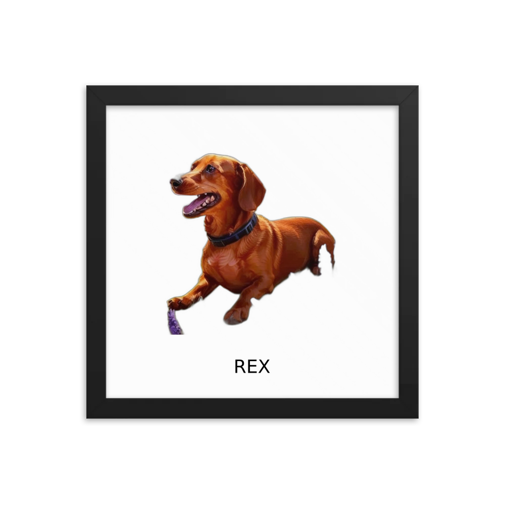PugMug Custom Rex Framed Print with Your Pet’s Name