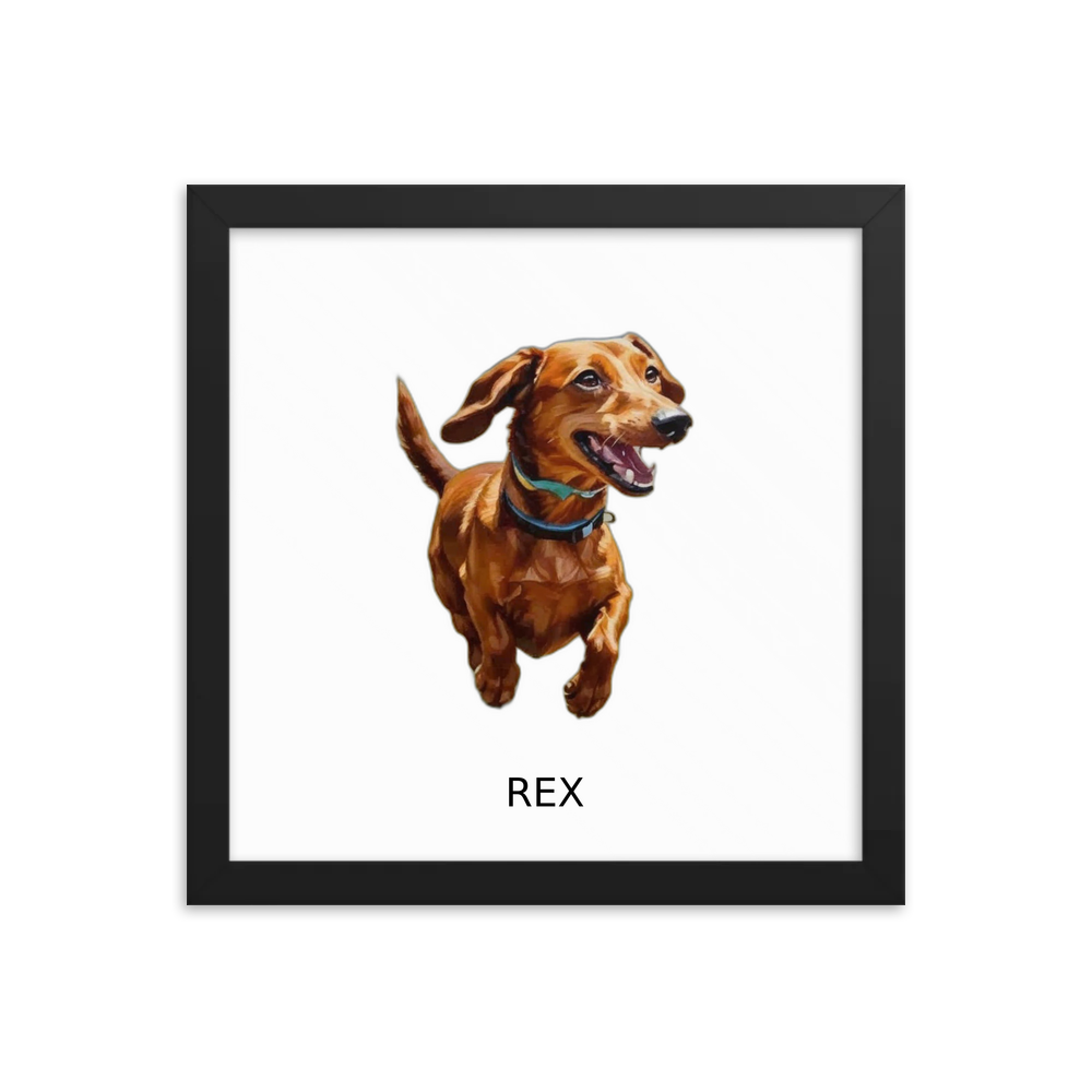 PugMug Custom Rex Framed Print with Your Pet’s Name