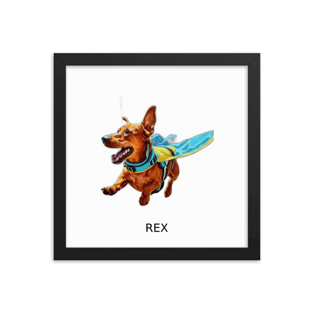 PugMug Custom Rex Framed Print with Your Pet’s Name