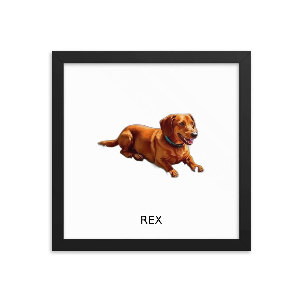PugMug Custom Rex Framed Print with Your Pet’s Name