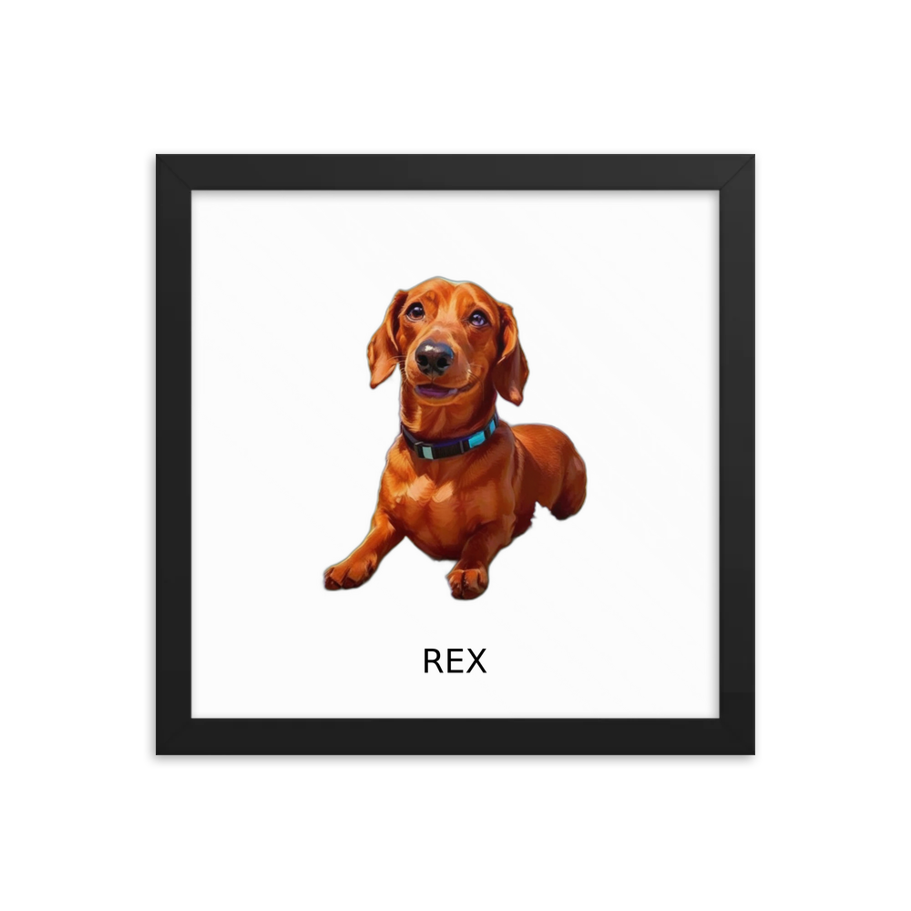PugMug Custom Rex Framed Print with Your Pet’s Name