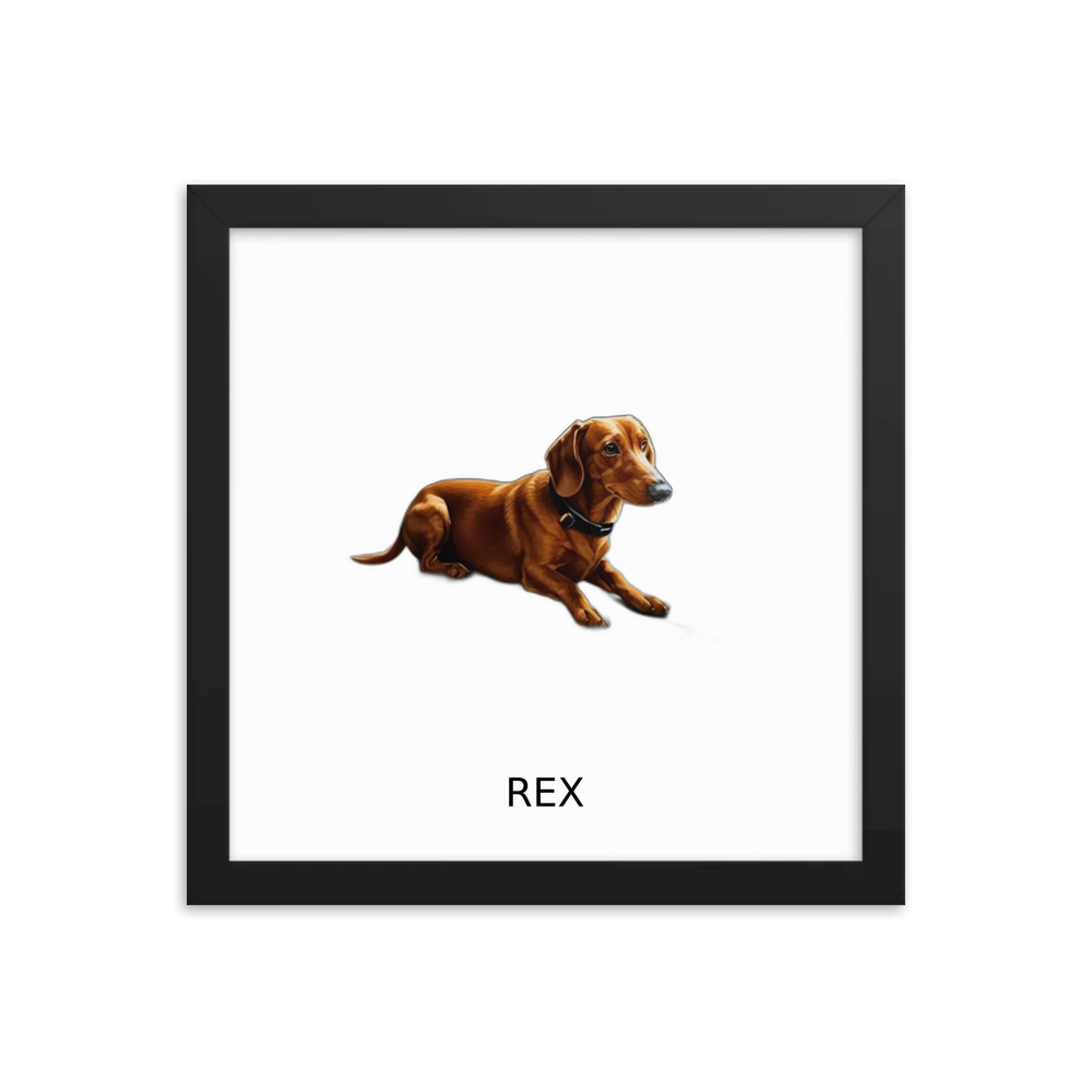 PugMug Custom Rex Framed Print with Your Pet’s Name