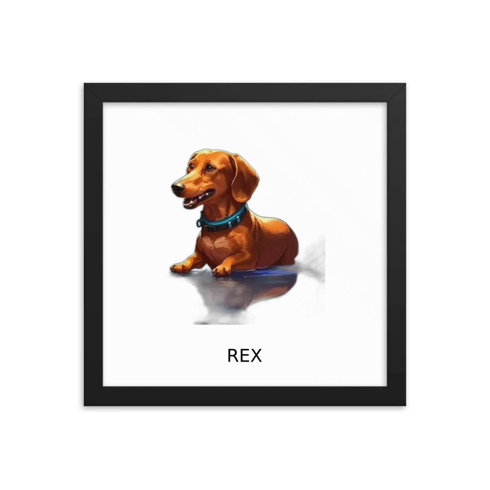 PugMug Custom Rex Framed Print with Your Pet’s Name