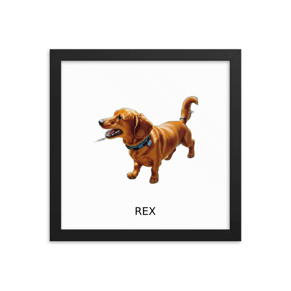 PugMug Custom Rex Framed Print with Your Pet’s Name