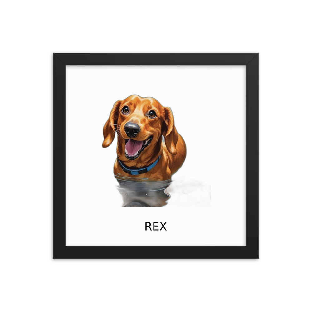 PugMug Custom Rex Framed Print with Your Pet’s Name
