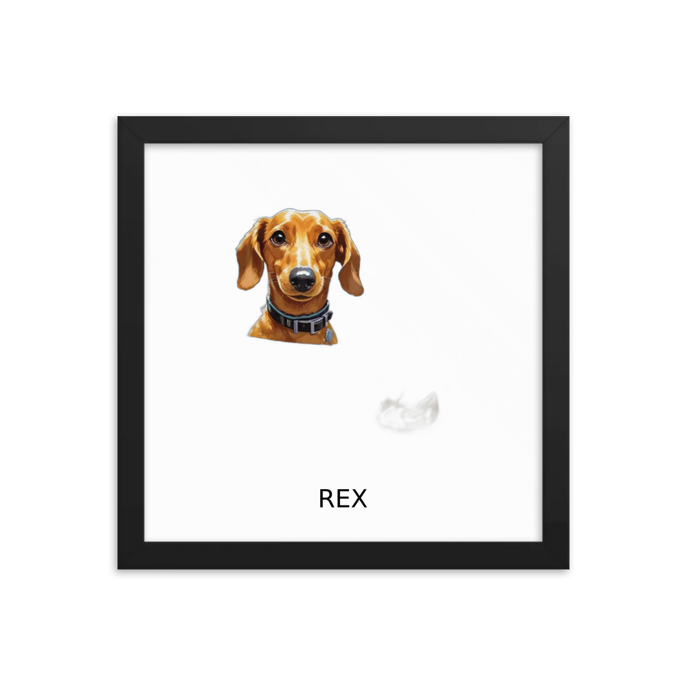 PugMug Custom Rex Framed Print with Your Pet’s Name