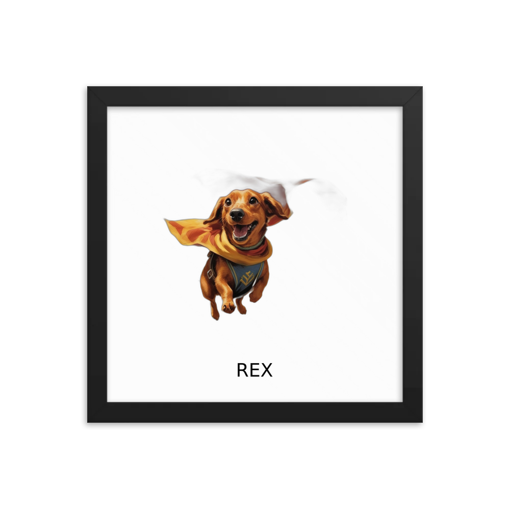PugMug Custom Rex Framed Print with Your Pet’s Name