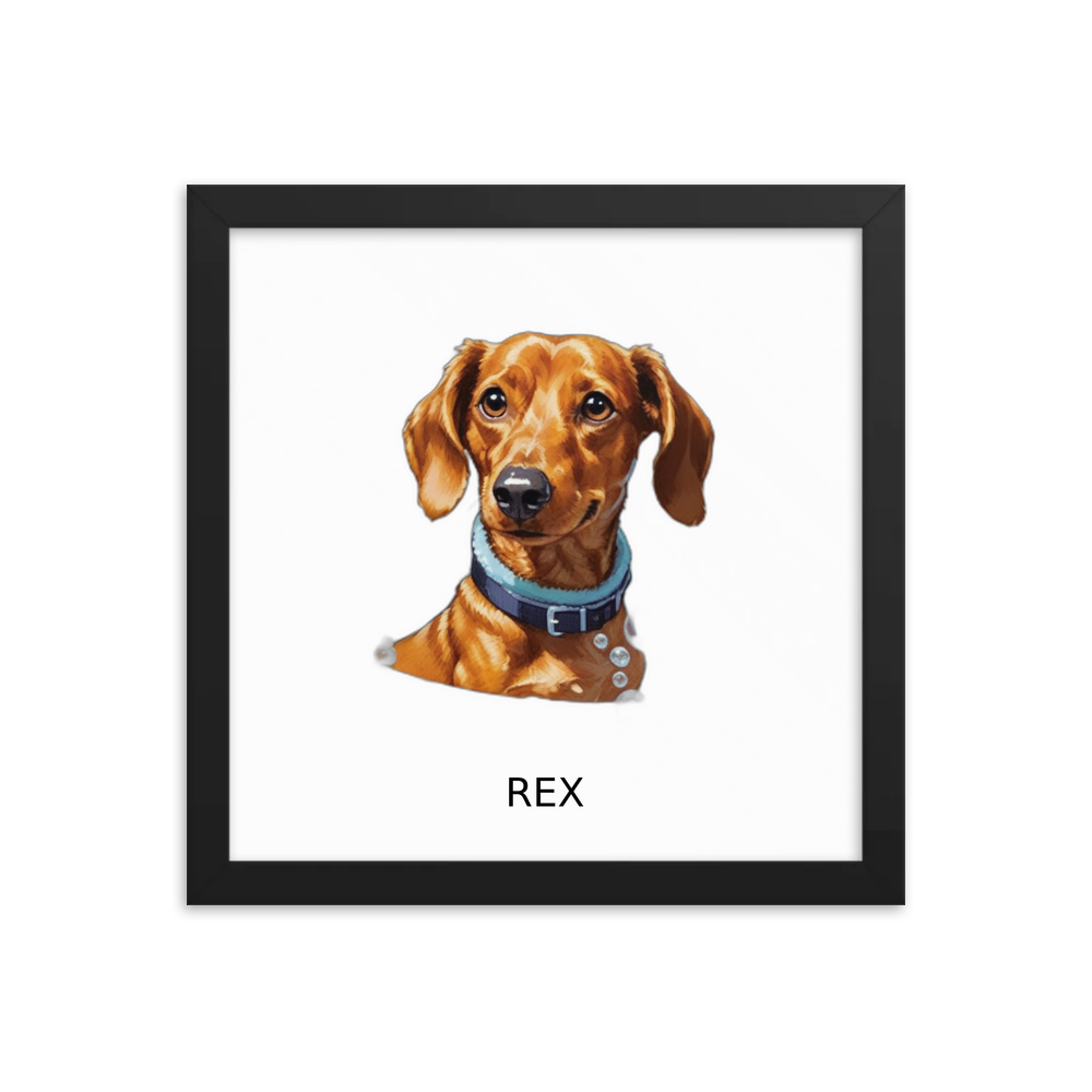 PugMug Custom Rex Framed Print with Your Pet’s Name