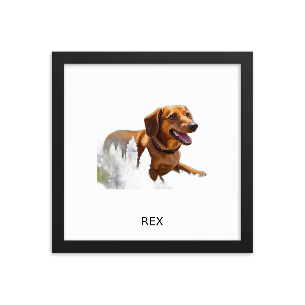 PugMug Custom Rex Framed Print with Your Pet’s Name