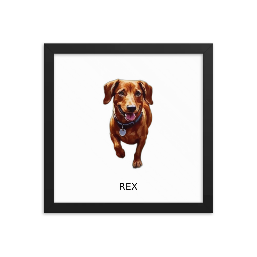 PugMug Custom Rex Framed Print with Your Pet’s Name