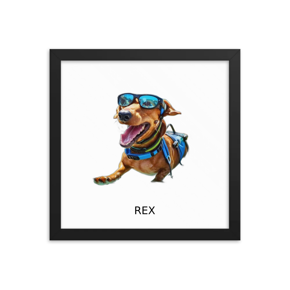 PugMug Custom Rex Framed Print with Your Pet’s Name