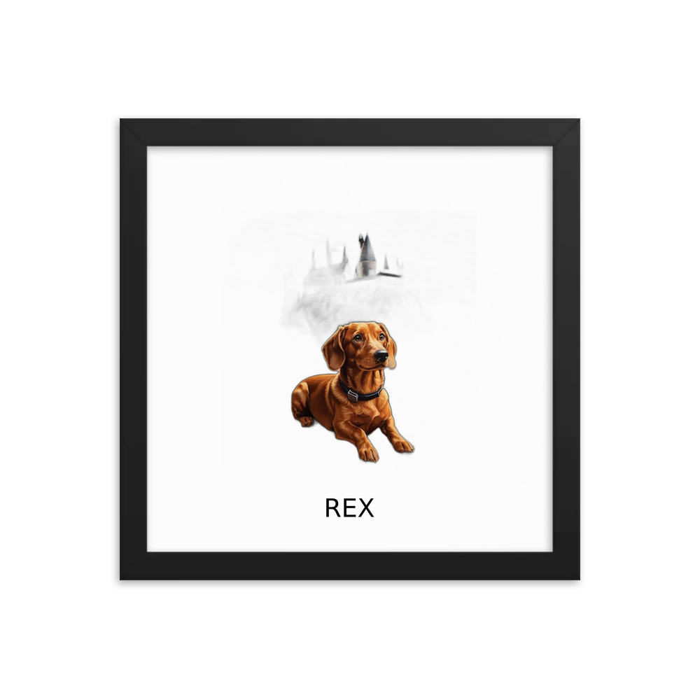 PugMug Custom Rex Framed Print with Your Pet’s Name