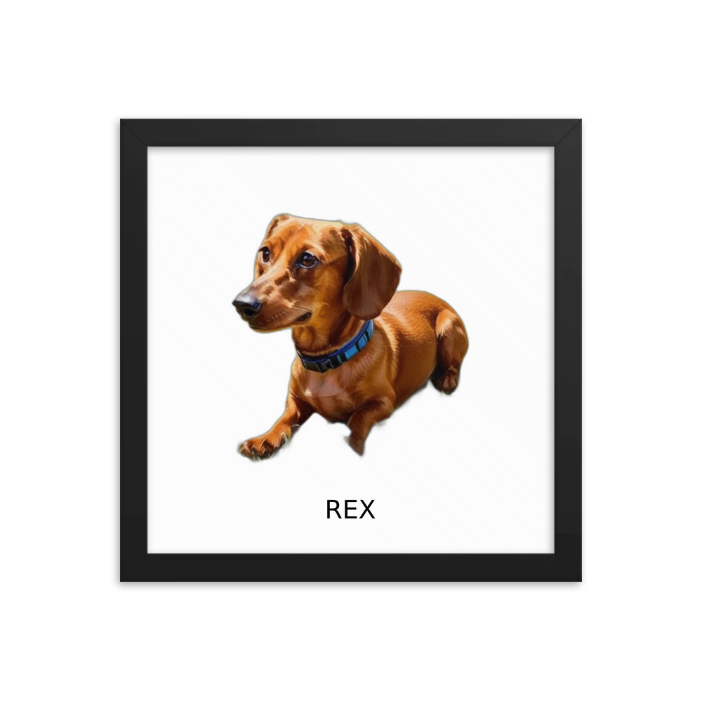 PugMug Custom Rex Framed Print with Your Pet’s Name