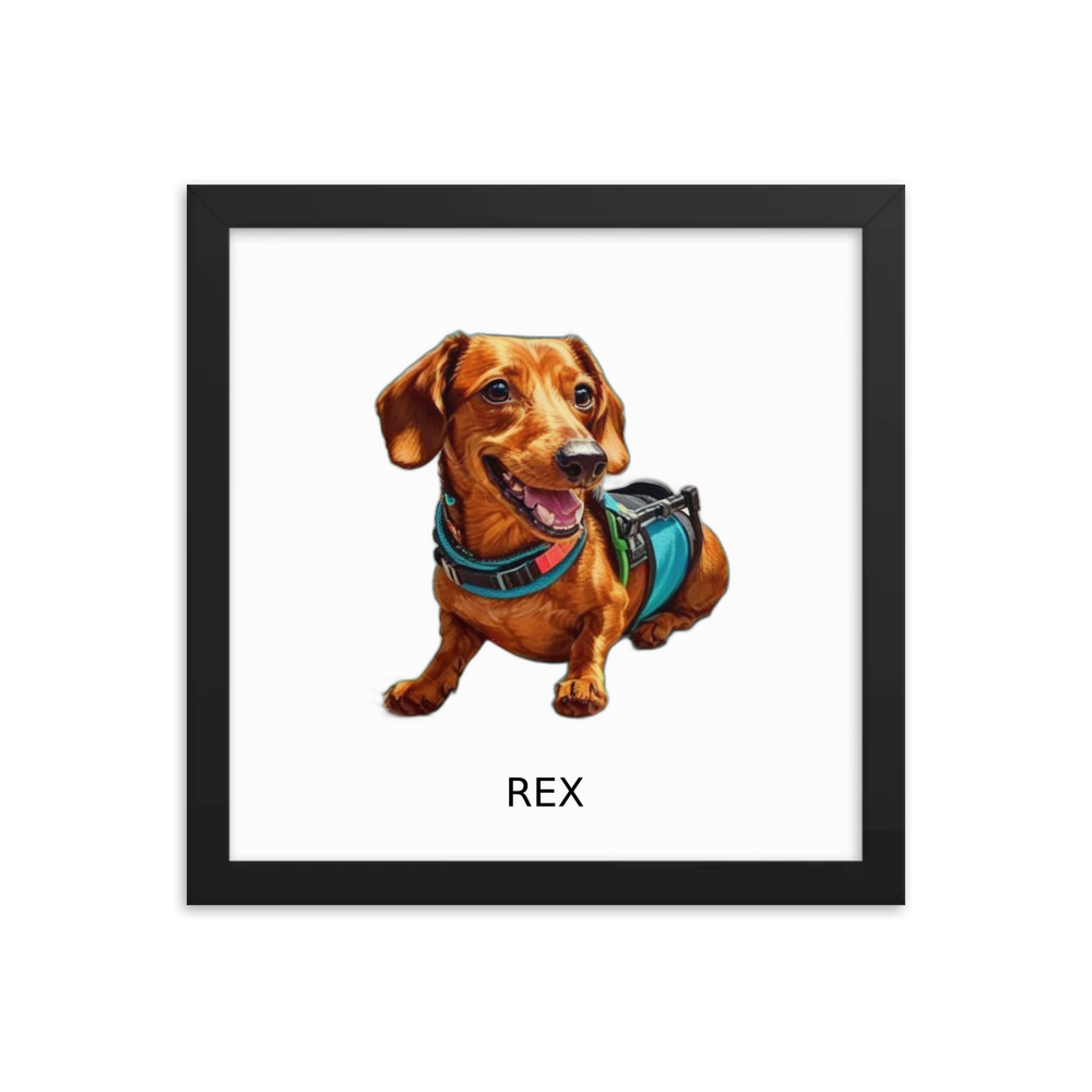 PugMug Custom Rex Framed Print with Your Pet’s Name
