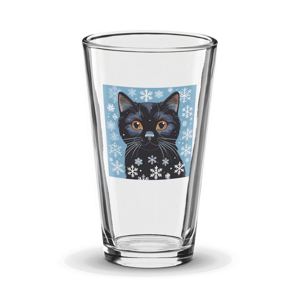 PugMug Custom Black Scottish Fold Cat Glass Tumbler