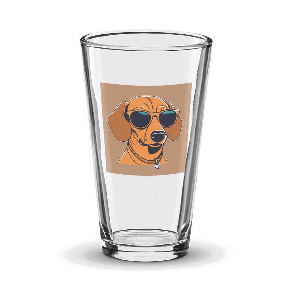PugMug Custom Tan Dachshund Glass Tumbler