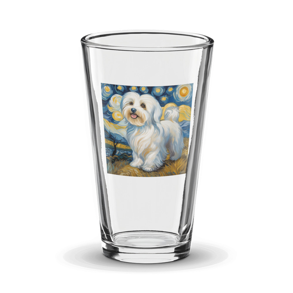 PugMug Custom White Havanese Dog Glass Tumbler