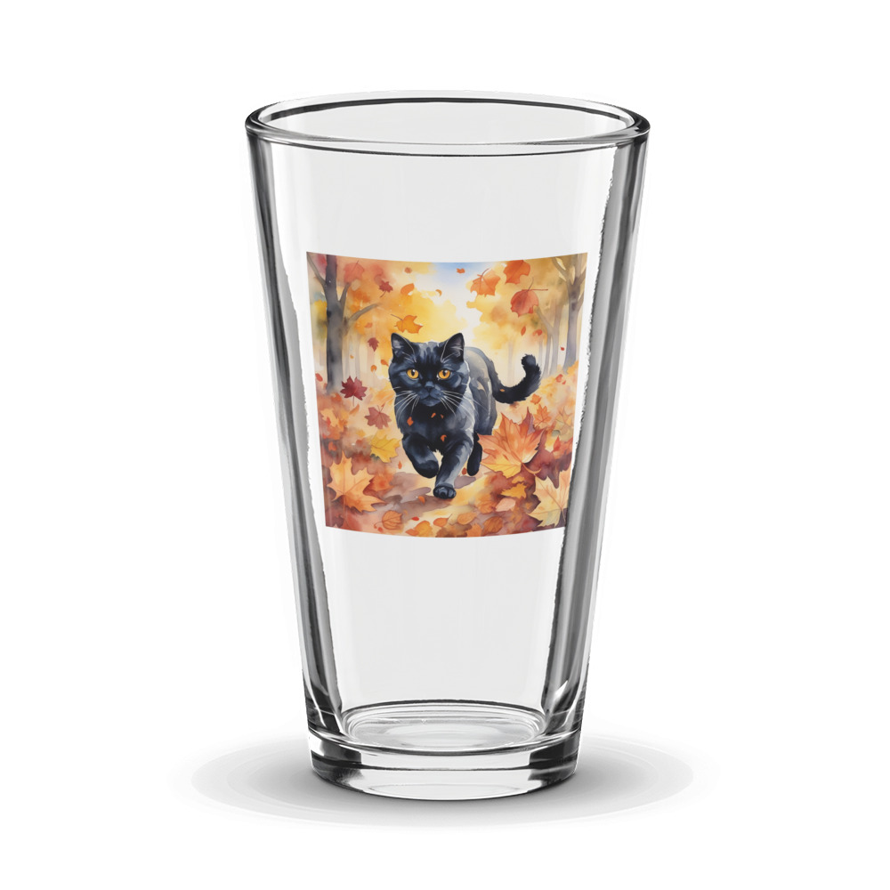 PugMug Custom Black Scottish Fold Cat Glass Tumbler