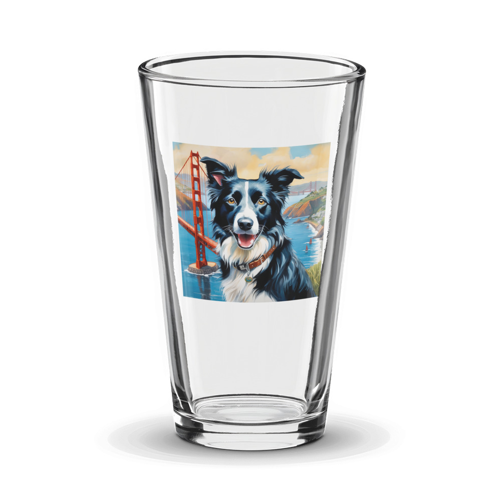 PugMug Custom Border Collie Glass Tumbler
