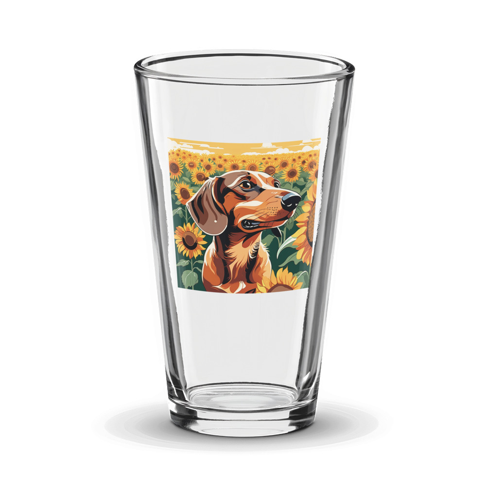 PugMug Custom Tan Dachshund Glass Tumbler