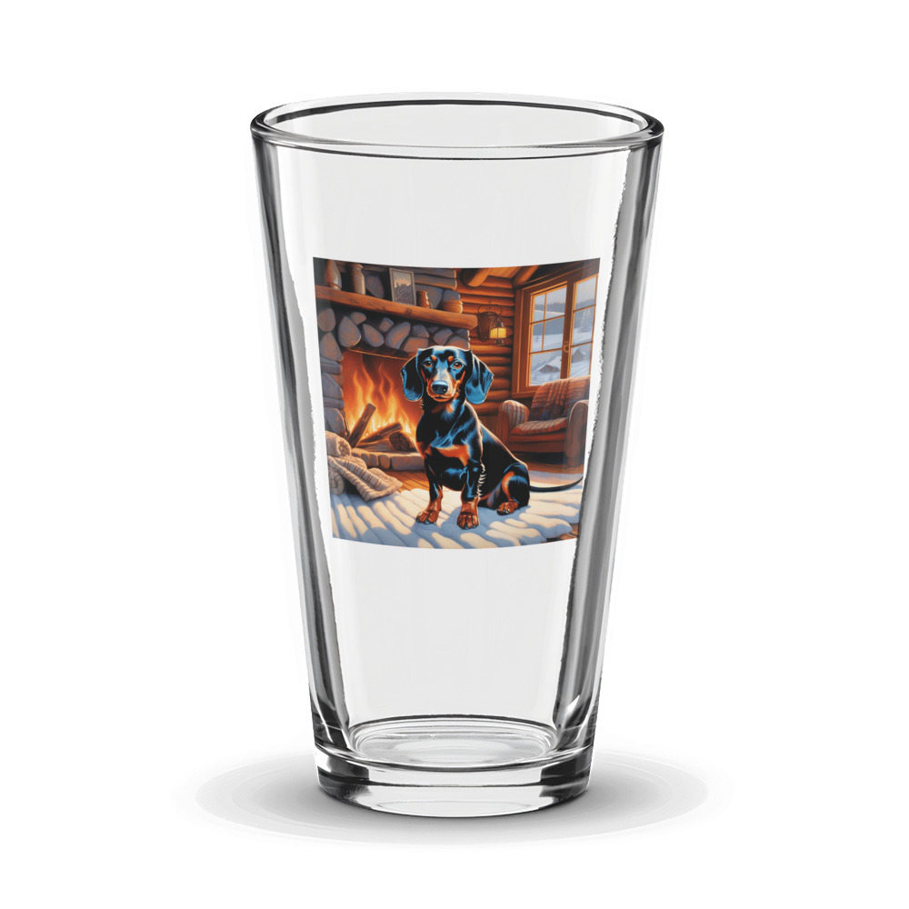 PugMug Custom Black Dachshund Glass Tumbler