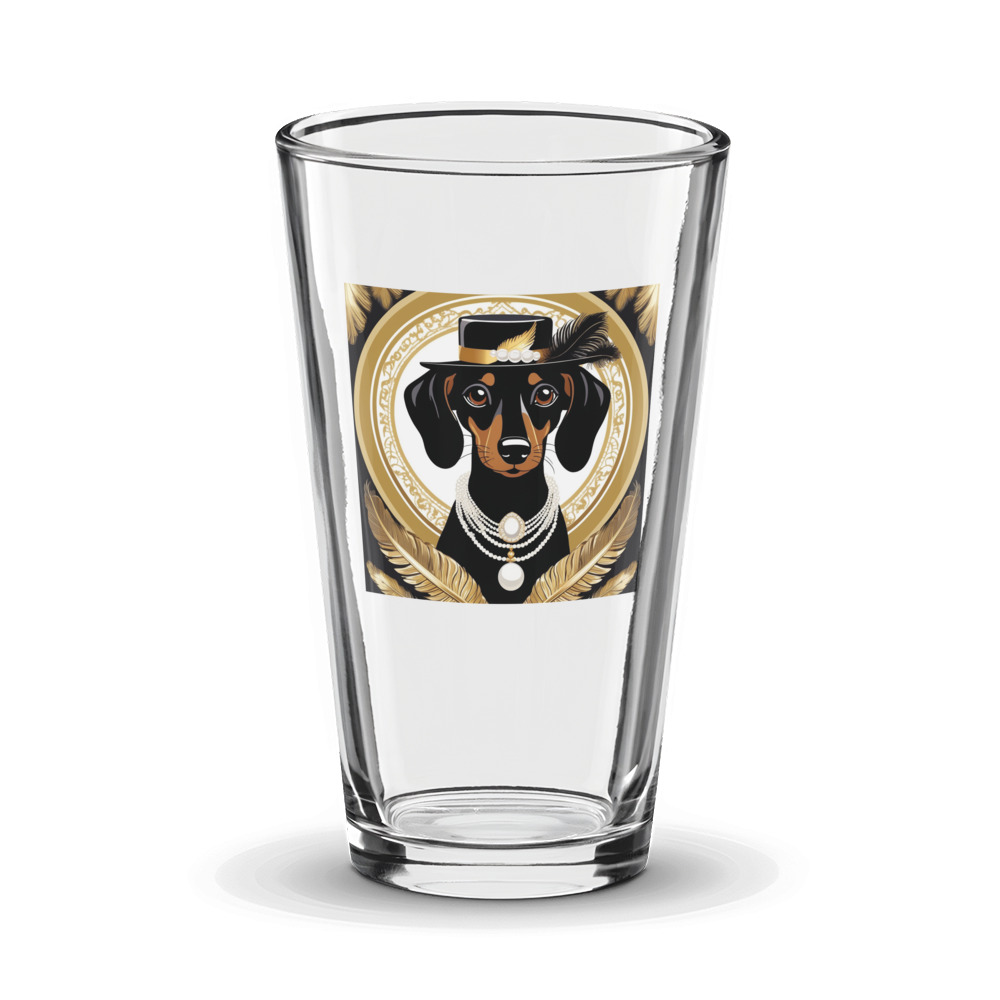 PugMug Custom Black Dachshund Glass Tumbler