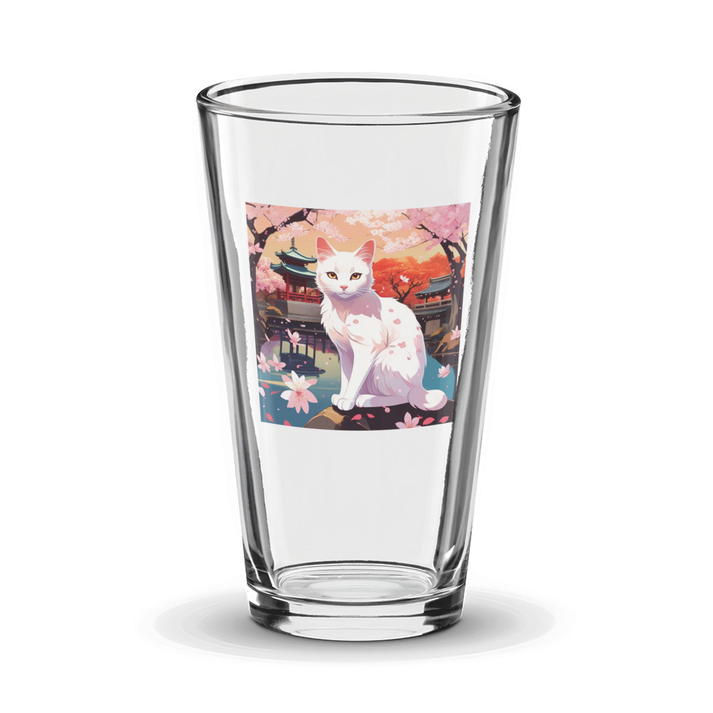 PugMug Custom White Companion Cat Glass Tumbler