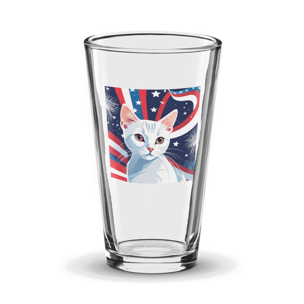 PugMug Custom White Companion Cat Glass Tumbler