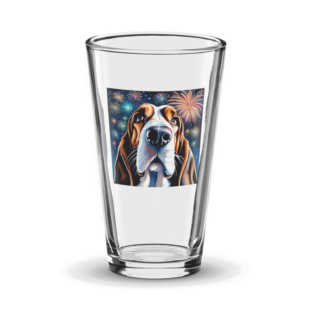 PugMug Custom Basset Hound Glass Tumbler