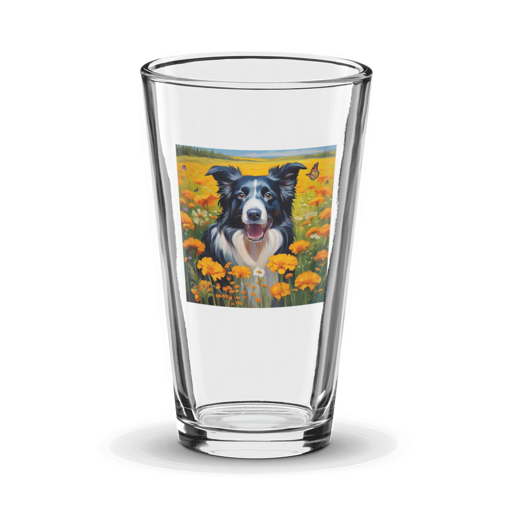 PugMug Custom Border Collie Glass Tumbler