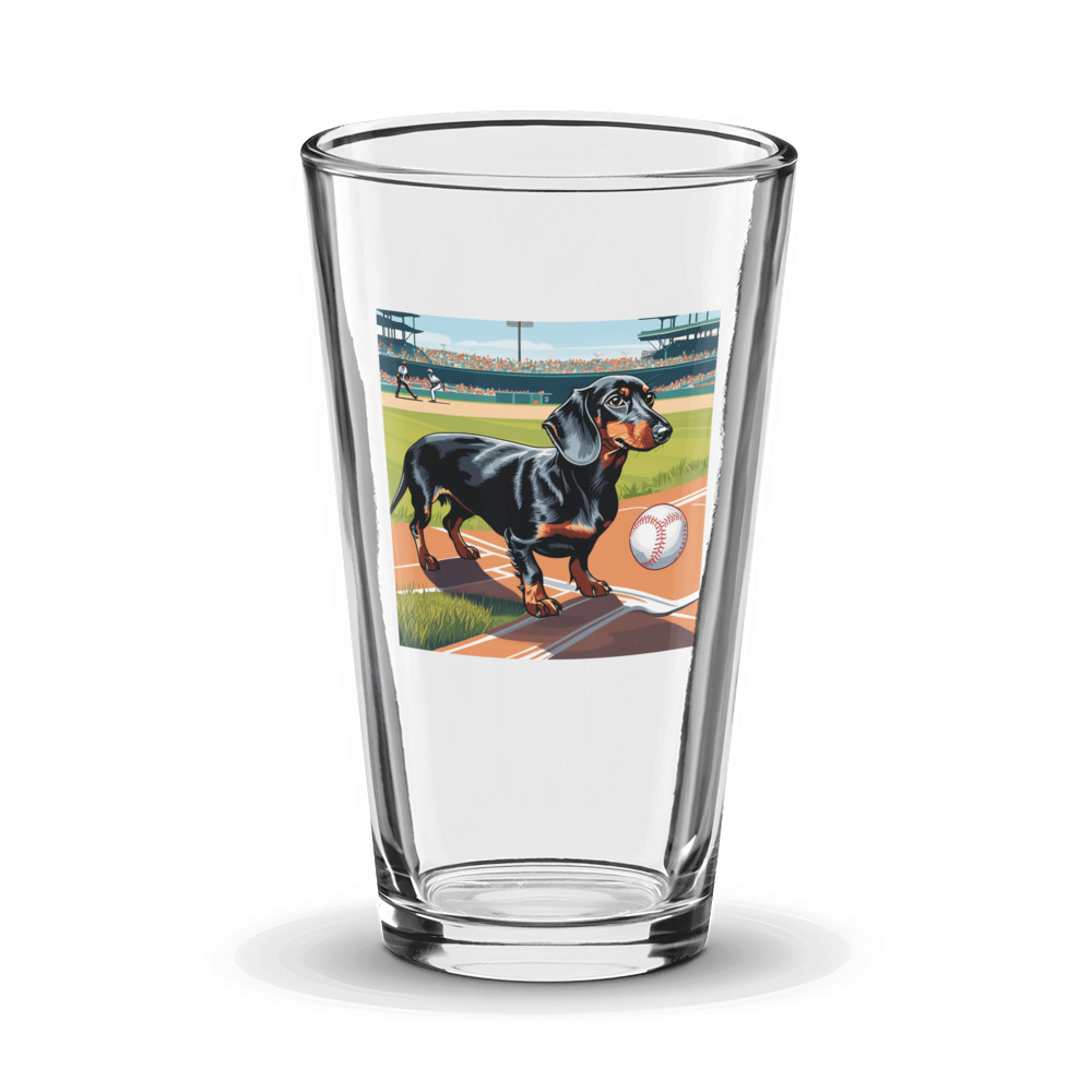 PugMug Custom Black Dachshund Glass Tumbler