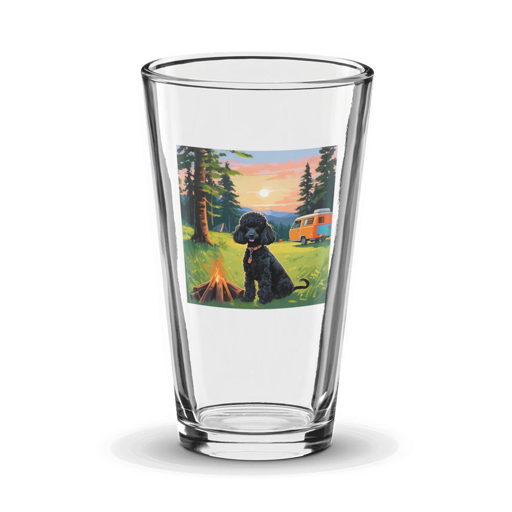 PugMug Custom Black Poodle Glass Tumbler