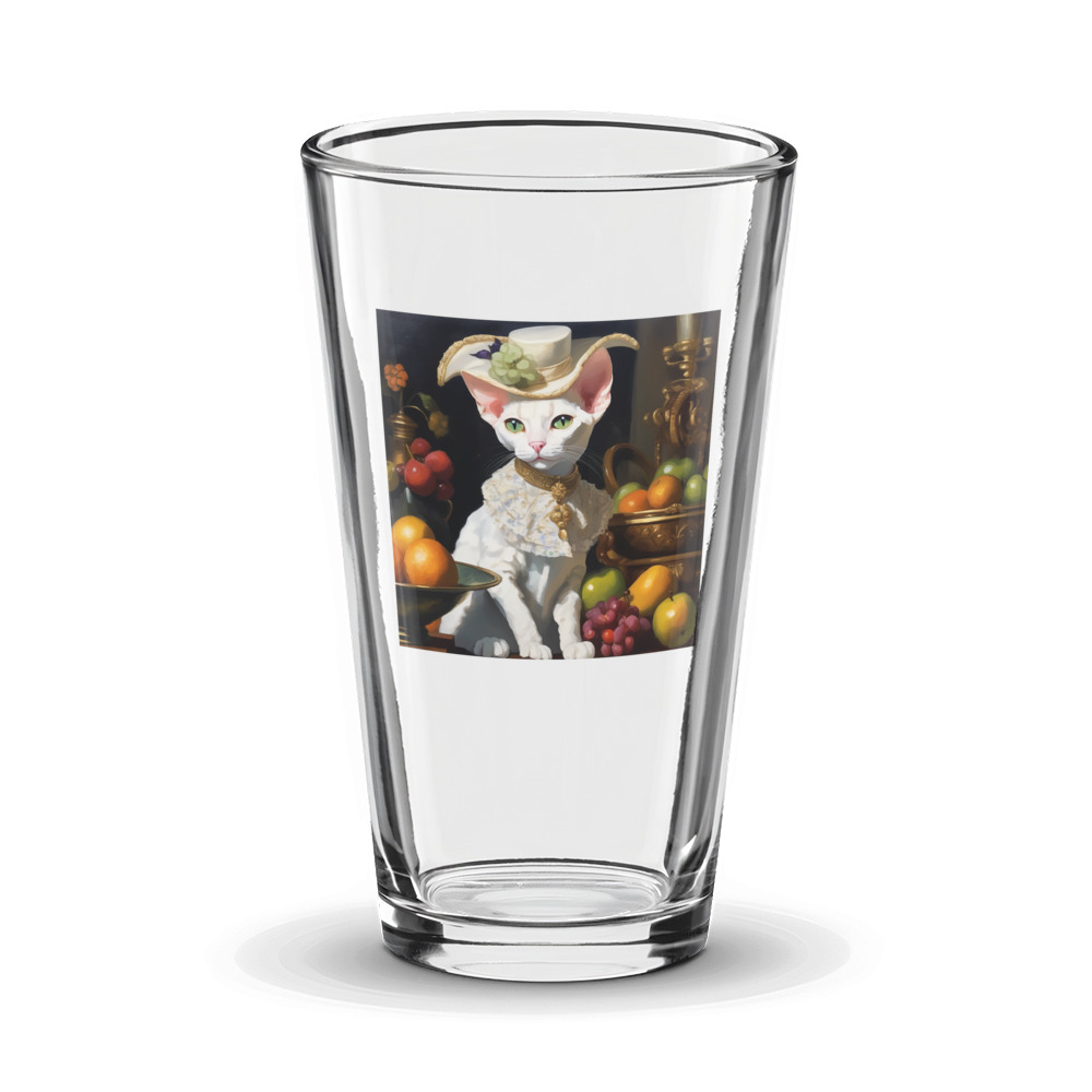 PugMug Custom White Devon Rex Cat Glass Tumbler