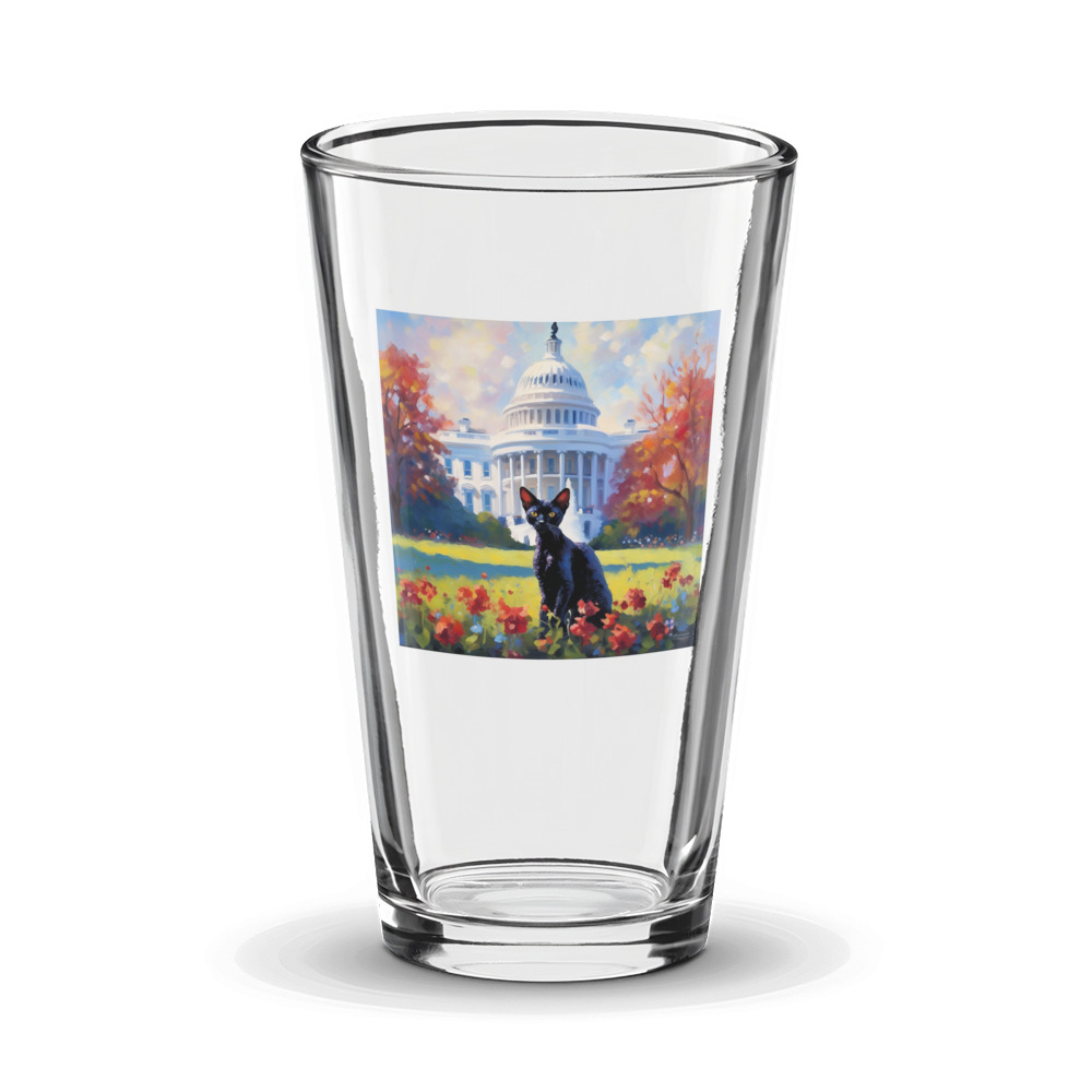 PugMug Custom Black Devon Rex Cat Glass Tumbler