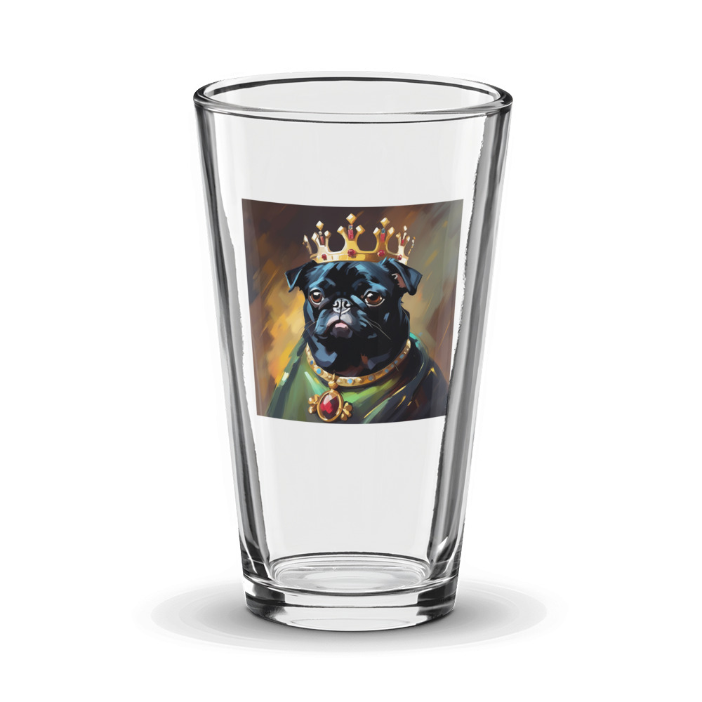 PugMug Custom Black Pug Glass Tumbler
