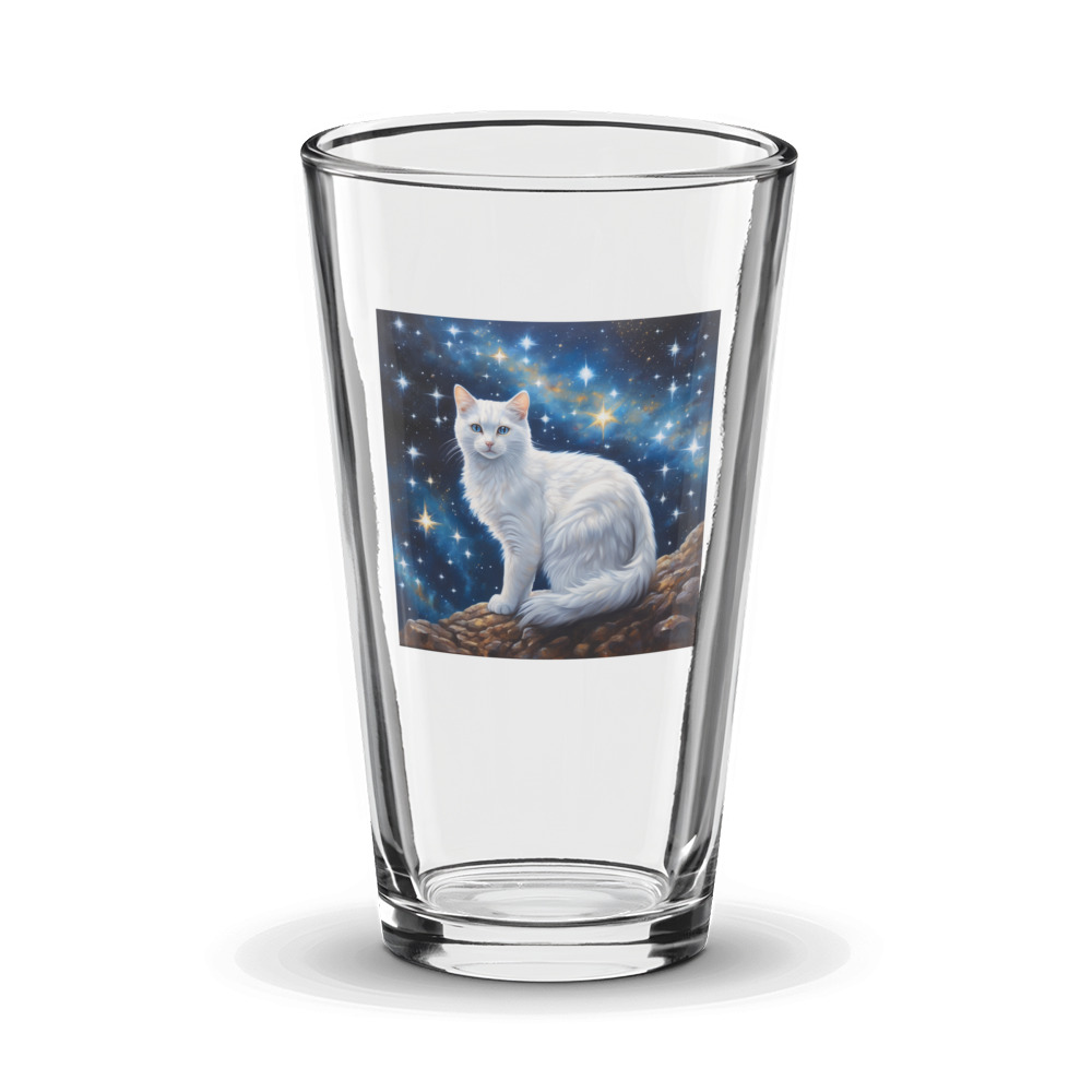 PugMug Custom White Companion Cat Glass Tumbler