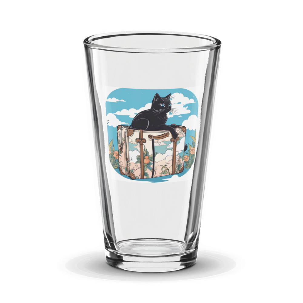 PugMug Custom Black Exotic Cat Glass Tumbler