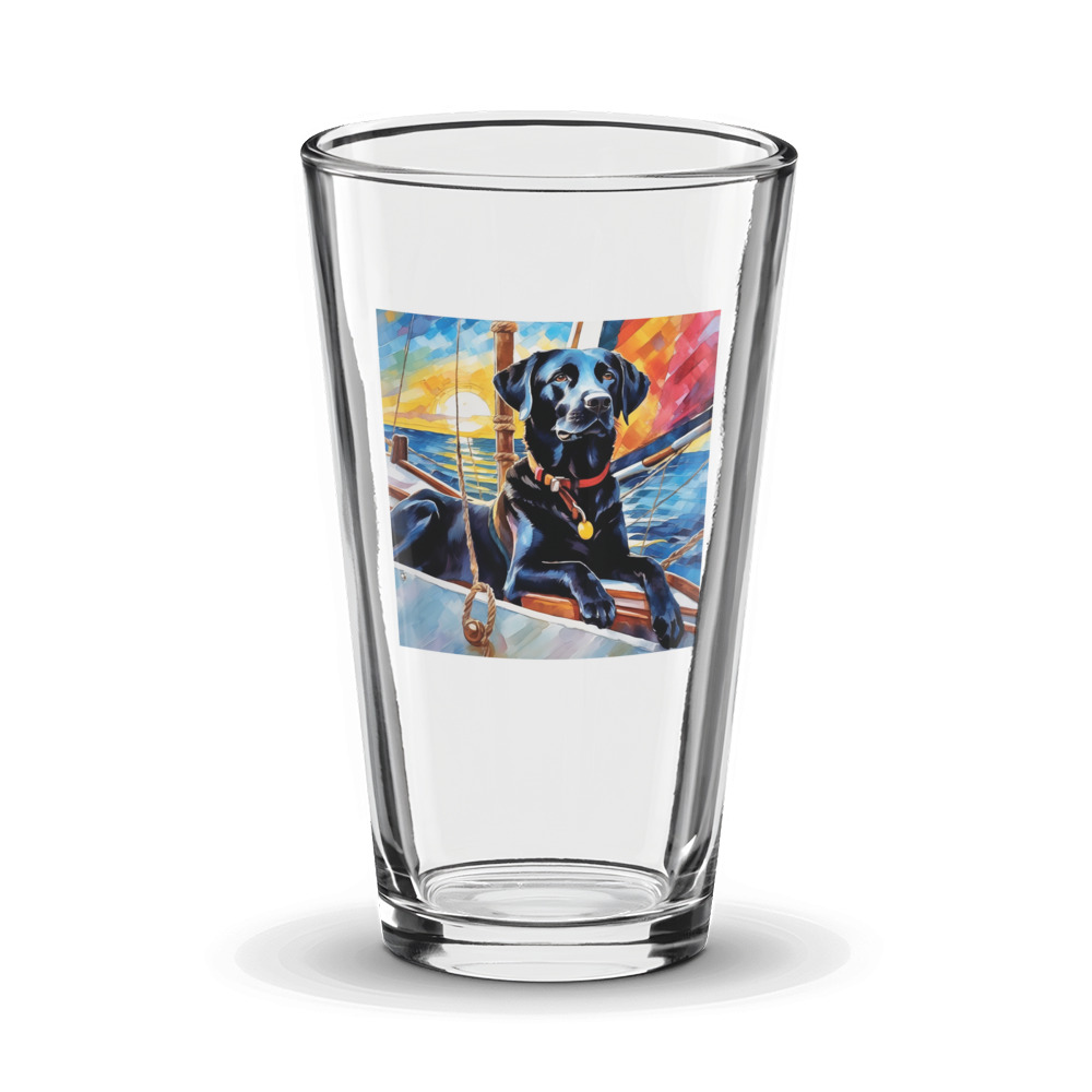 PugMug Custom Black Labrador Retriever Glass Tumbler