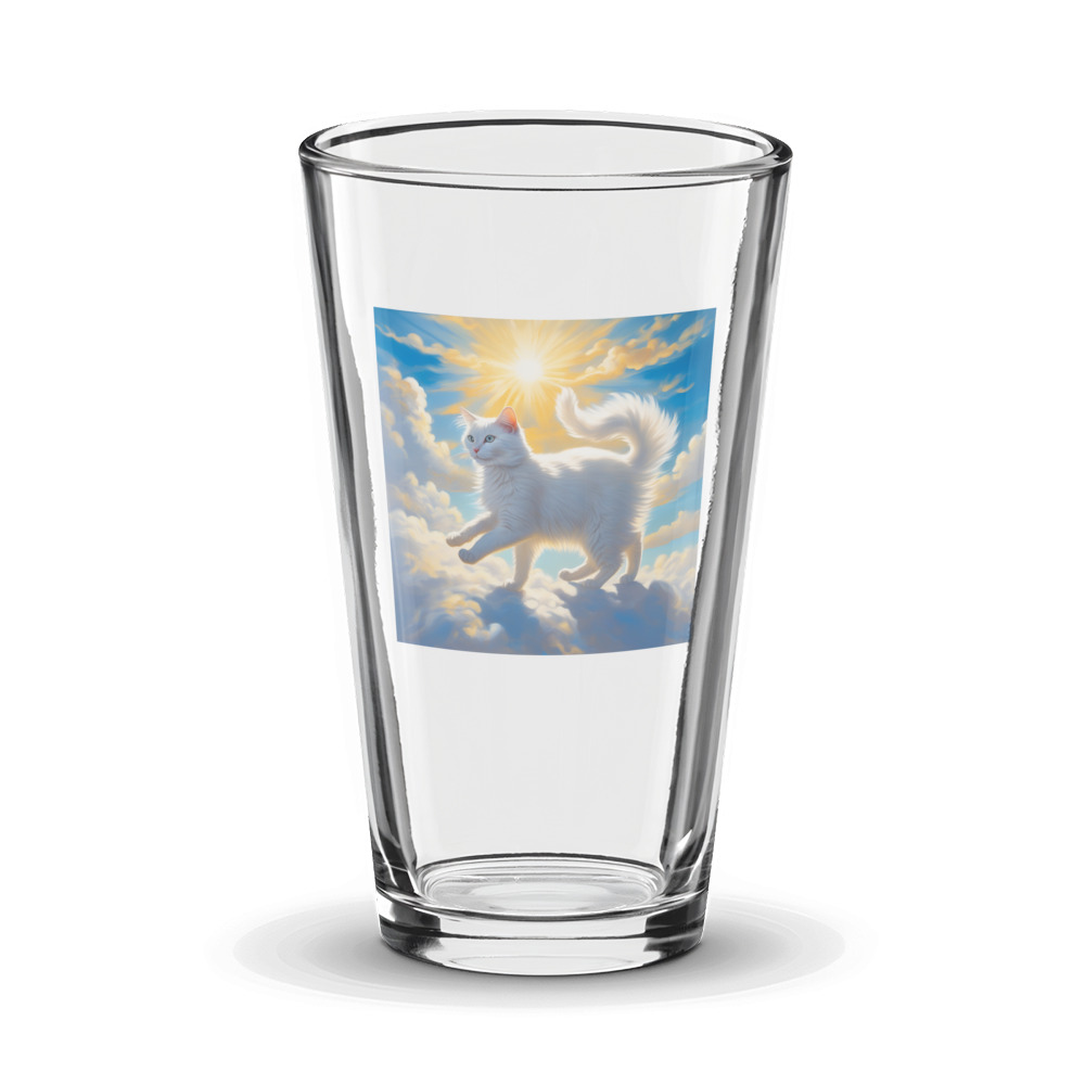 PugMug Custom White Companion Cat Glass Tumbler