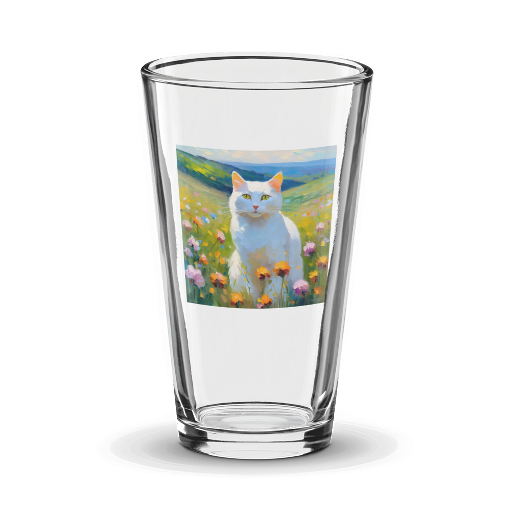 PugMug Custom White Companion Cat Glass Tumbler