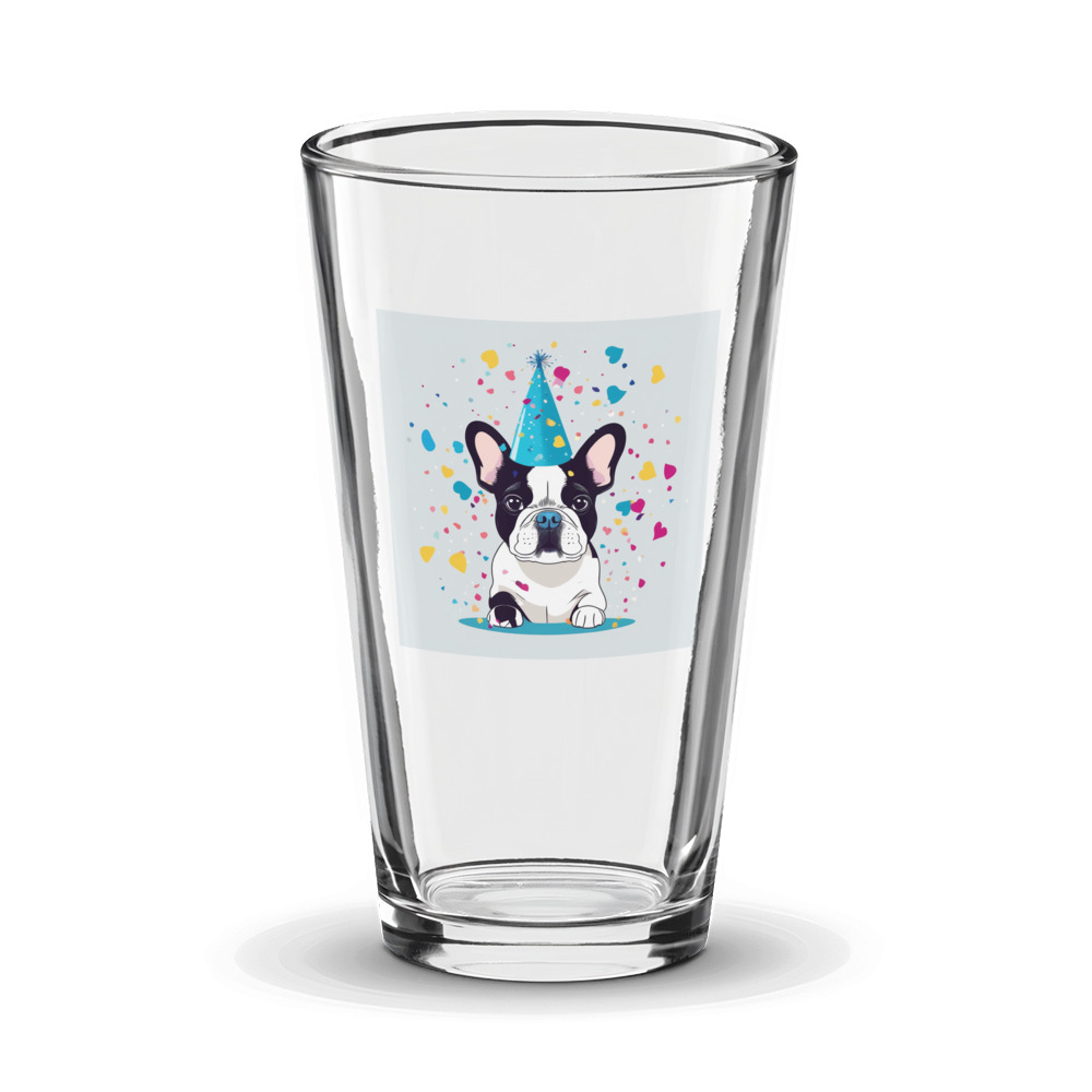 PugMug Custom White French Bulldog Glass Tumbler
