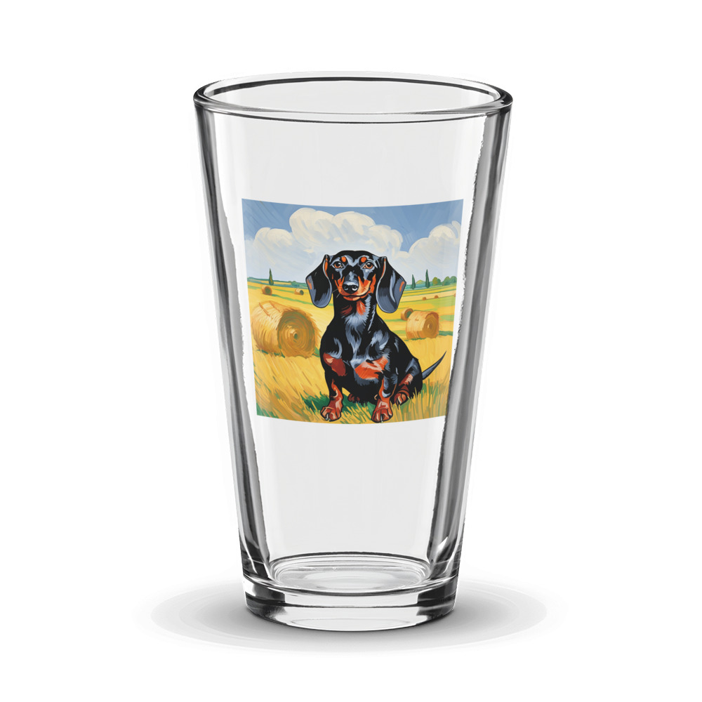 PugMug Custom Black Dachshund Glass Tumbler