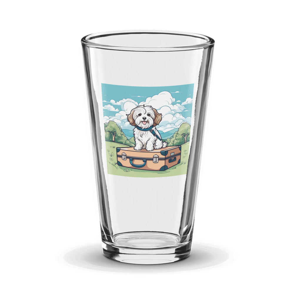 PugMug Custom White Havanese Dog Glass Tumbler